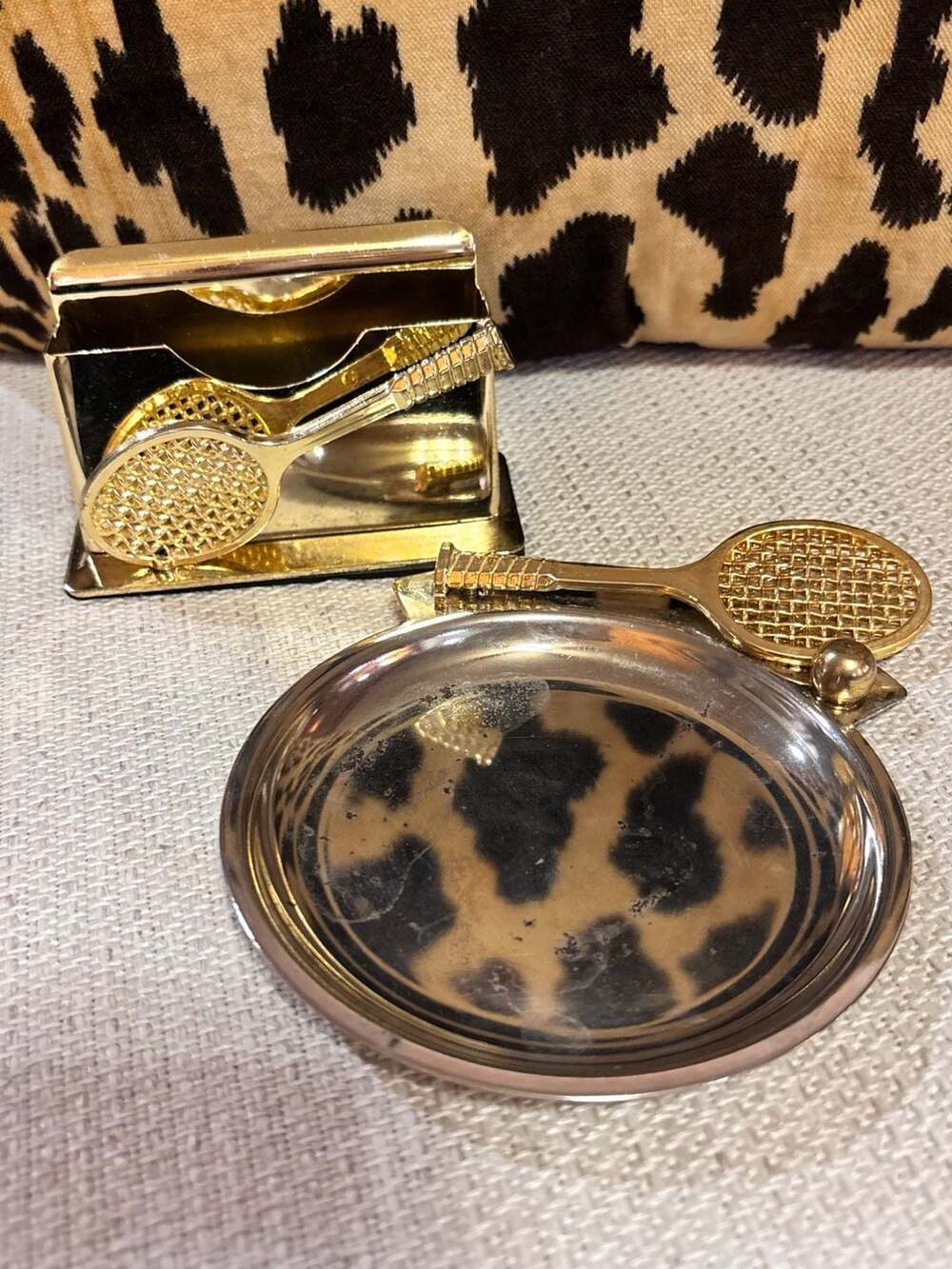 Vintage Tennis Racket Memo Holder and Trinket Tray